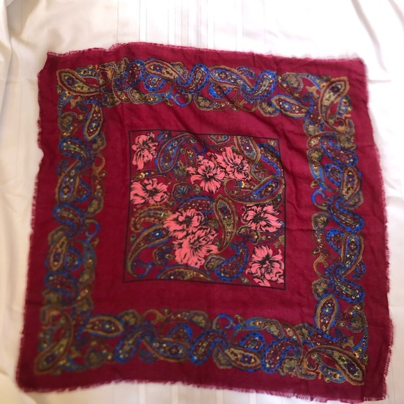 Vtg Emanuel Geraldo Paisley Print Scarf - Picture 2 of 9